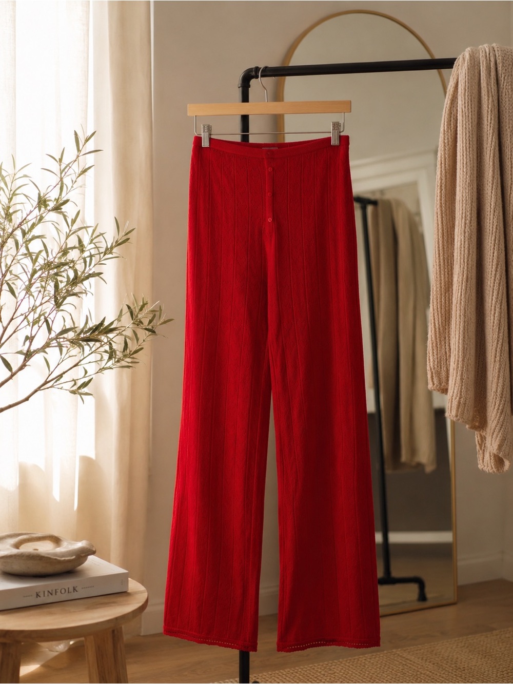 GAP CashSoft pointelle heart pyjama pants | Cozy Wide Leg Knit Pants Fall